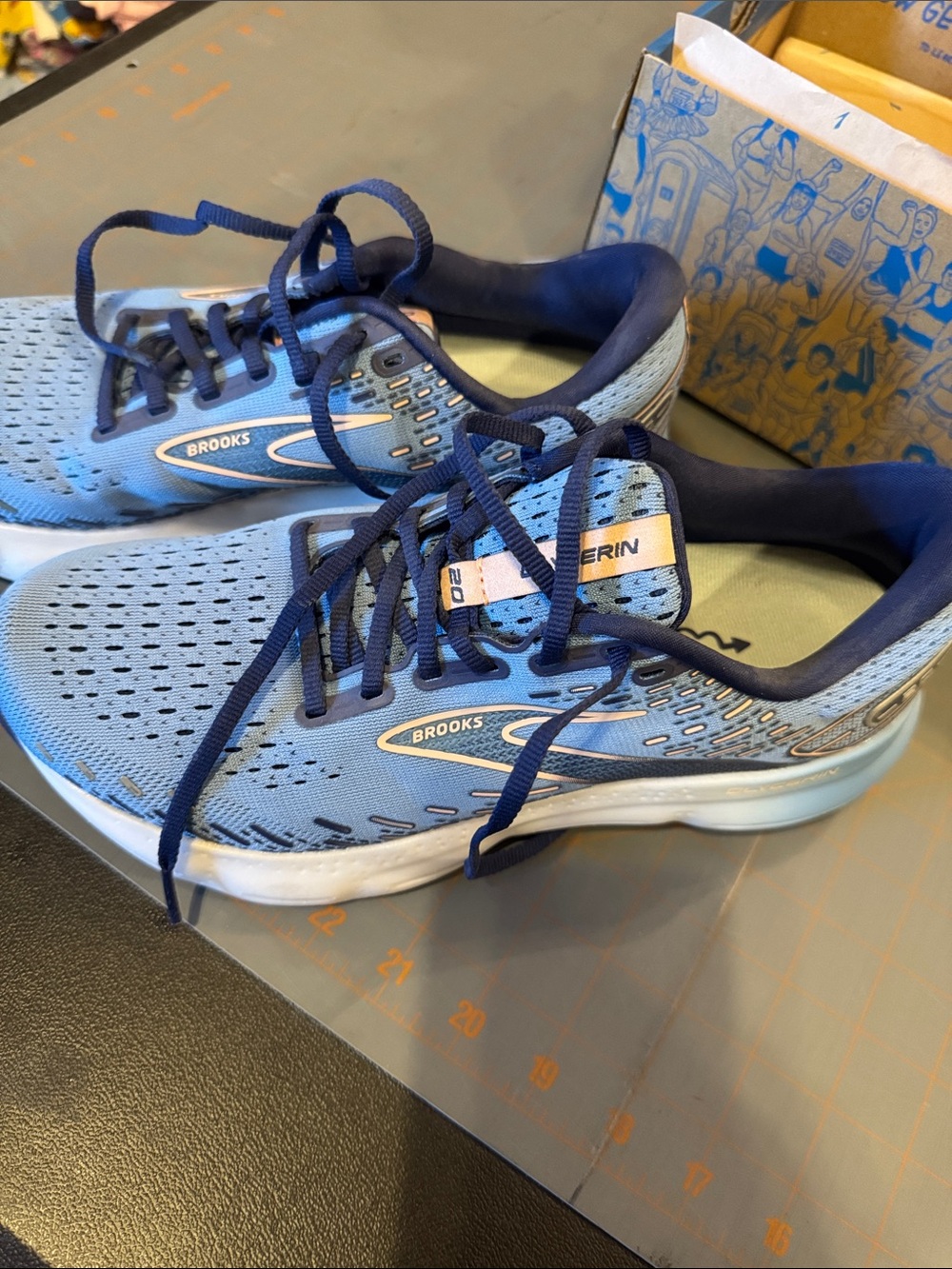 Brooks Light Blue and Navy Running Sneakers